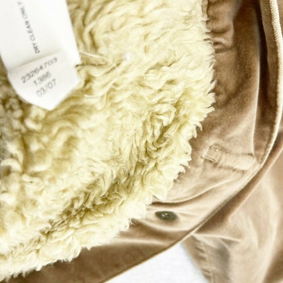 GAP y2k Brown Velour Penny Lane Velour Sherpa Jacket Womens Size Medium Utility - Picture 7 of 9